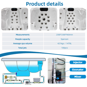 Vasche idromassaggio personalizzate per 5 persone di lusso per 5 persone vasca idromassaggio <span class=keywords><strong>jacuzzi</strong></span> con getti 100 - Product Image 3