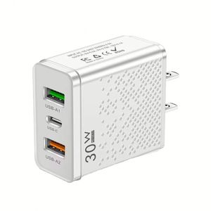 30W USB <b>C</b> Charger 2 USB + <b>C</b> Fast Charger for Phone 15 Mobile Phone USB <b>Type</b> <b>C</b> Charger Phone <b>Adapter</b> - Product Image 1