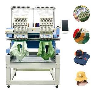 Auzen brand USA hot sale new upgrade sewing cap embroidery machine two head embroidery machine