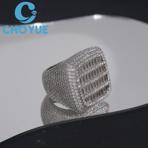 Anillo de Hombre con Incrustaciones de Moissanita, Plata de Ley 925, Joyería Hip Hop Personalizada, Anillo Cruzado con Diamantes de Moissanita VVS - Product Image 5