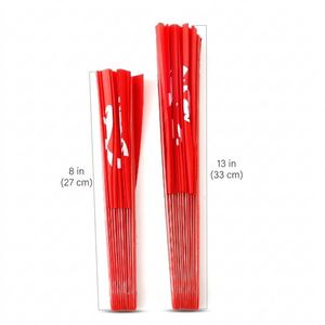 Éventail en plastique écologique thème ange, rouge, 33 cm, motif cadre photo, pour la danse des enfants, les fêtes, les mariages, la décoration et les cadeaux - Product Image 3