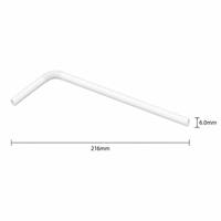 Pailles à boire flexibles en PP blanc 216 mm x 6 mm, jetables, pliables, longues, de qualité alimentaire