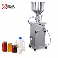Machine de remplissage semi-automatique verticale pour pâtes et liquides à haute viscosité, idéale pour la sauce tomate, le miel, la confiture, la crème, le savon et le détergent