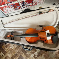 Violon d'entrée de gamme en tilleul 4/4 avec table en épicéa et côtés en érable, livré avec archet et étui – Instrument d'étude abordable, directement de l'usine
