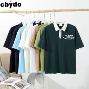 Cbydo 1/4 Zip Golf Polo camiseta colores contrastantes Casual Streetwear Polo de gran tamaño nueva llegada hombres impreso Polo Camisa de algodón - Product Image 2