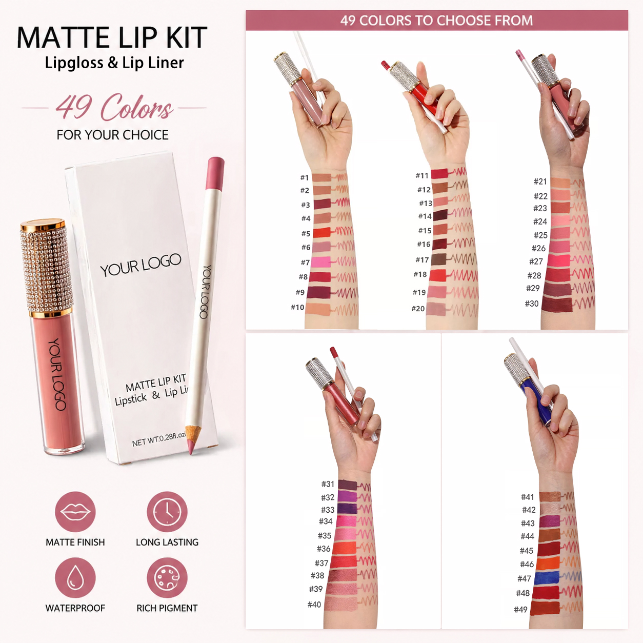 Kit de labios mate (elige un color, contáctanos)
