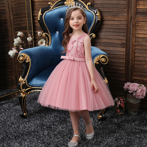 Girls Tutu Dress Pink A-Line Taffeta Princess Costume For Children's Day Performance - Product Image 3