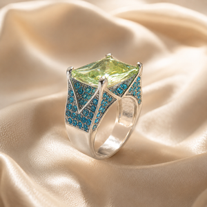 Anello con pietra blu quadrata, design personalizzato e accessori alla moda per l'uso quotidiano - Product Image 3