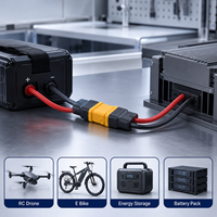 موصل طاقة عالي التيار ثنائي القطب مع كابل ذكر وأنثى 12AWG 14AWG من السيليكون لحزمة بطارية الطائرات بدون طيار OEM ODM