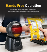 Lecteur de codes-barres de bureau 2D, lecteur de codes QR omnidirectionnel, plateforme de numérisation filaire USB mains libres pour supermarchés et commerces de détail