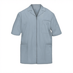 Blouse de travail pour hommes en Spandex Oxford de 44,75 pouces, blanche, avec poignets antidérapants, détection d'aiguilles et coutures invisibles - Product Image 4