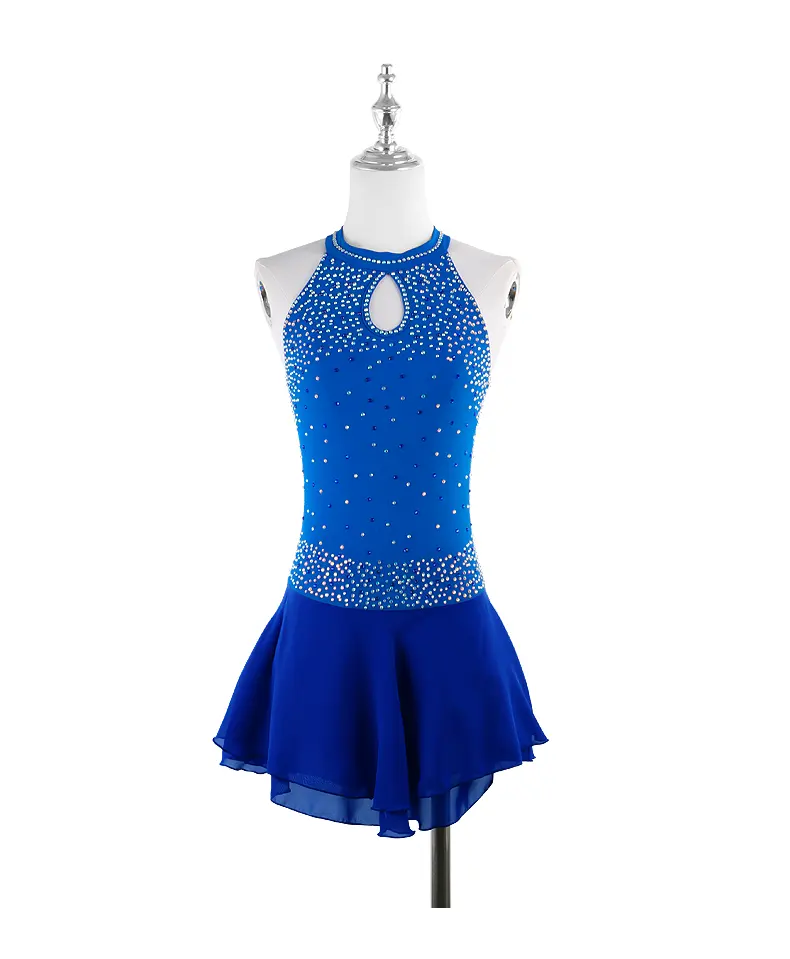 Custom design shiny Children Professional Ballet Kid Girls Dance Clothes Adult ice Figure Skating Dress body con strass