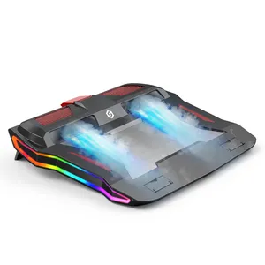 Gaming Laptop Kühler ZWEI Lüfter Zwei USB-Anschluss LED RGB Beleuchtung Notebook Ständer für Laptop 12-17 Zoll Basis für Laptop Cooling Pad