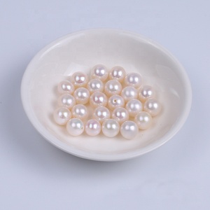 La mitad de agujero de perlas cultivadas de agua dulce 3a grado venta al por mayor suelto ronda real perla natural de agua dulce - Product Image 1