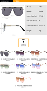 VASHAP 58114 new square frame sunglasses UV400 plastic vintage women men sun glasses gradient flat top one piece shades - Product Image 3