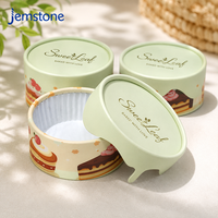 Boîte à gâteau ronde de luxe en carton avec couvercle à effet goutte, logo personnalisé imprimé, emballage en tube de papier pour pâtisserie haut de gamme