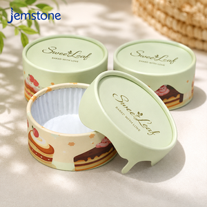 Luxury Round Paper Cake <b>Box</b> With Dripping Lid Design Custom Logo Printed Premium Cardboard <b>Bakery</b> Dessert Paper Tube Packaging - Product Image 2