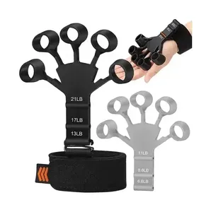 CHENGMO SPORTS Forearm Hand Grip Enhancer 5-Fingers Thumb Grips Silicone Hand Grip Exerciser Waist Trainer Gripsters for Fingers