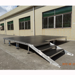 Escenario Portátil Ligero de Altura Ajustable para Conciertos y Actuaciones, Fácil de Montar, Superficie Antideslizante, Aluminio - Product Image 6