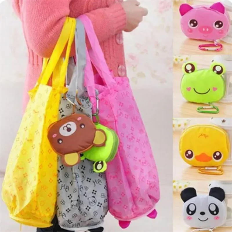 HZAILU Different animal Shape folding bags environmental protection Shopping bags reusable fold into a pouch