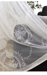 Hiện đại tối giản màu trắng 100% polyester gạc ren lưới rèm cửa cho phòng khách phòng ngủ ban công công chúa phong cách cửa sổ valances - Product Image 6