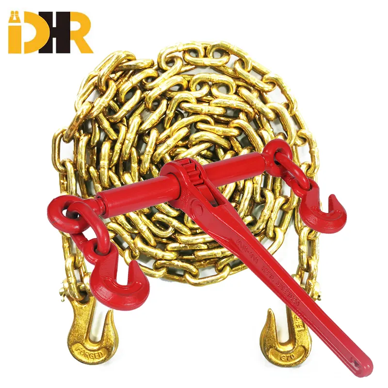 Wholesale Factory Heavy Duty Ratchet Load Binders G70 Transport Lashing Link Lifting Chain With Grab Hook