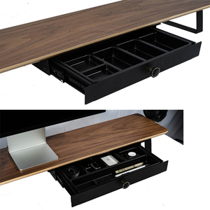 Étagère en bois SAMDI avec support pour ordinateur portable, support pour moniteur avec organisateur d'étagères, étagère de bureau esthétique - Product Image 4