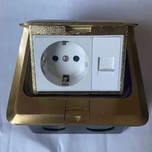 120 tầng Pop Up ổ cắm mặt đất EU 16aeuropean dữ liệu ổ cắm thép không gỉ màu vàng phổ <span class=keywords><strong>USB</strong></span> Type-C sạc 250V Bạc - Product Image 4