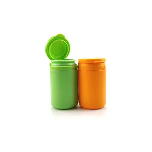 Цветная бутылка для конфет из полиэтилена высокой плотности с отрывной крышкой, пластиковый контейнер для лекарств, пустая бутылка для жевательной резинки с откидной крышкой