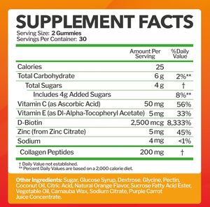 Suplemento de Gomitas de Colágeno Hidrolizado Vegano de Marca Privada OEM de 1000 mg con Biotina y Vitamina C para Cabello, Piel y Uñas - Product Image 2