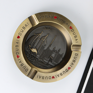 Custom Logo Creative Portable Luxury Vintage <strong>Brass</strong> Dubai Souvenir 3D Metal Round Camel Cigar <strong>Ashtray</strong> - Product Image 5