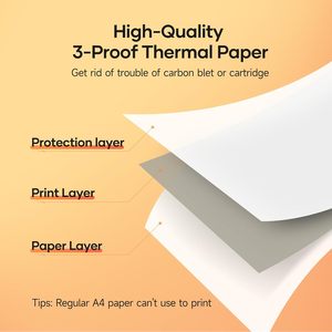 200 feuilles de papier thermique A4 8,27*11,69 pouces 210*297 mm 100 feuilles pliées séchage rapide fabriqué en Chine compatible avec les imprimantes thermiques portables - Product Image 4