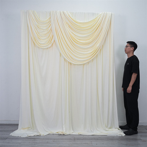 Custom Size Milk <b>Silk</b> Backdrop <b>Curtain</b> for Wedding Ceiling Decorations Stage Backdrops - Product Image 1