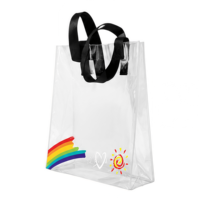Sac fourre-tout transparent en PVC avec logo personnalisé, sac de shopping imperméable, sac à main en plastique réutilisable pour les événements commerciaux, emballage cadeau