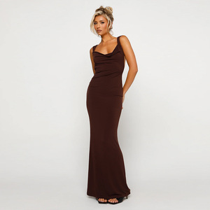 Vestido Largo sin Mangas con Espalda Descubierta, Cintura Natural, Transpirable, para Eventos Nocturnos - Product Image 3