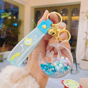 3D Acrylic Kawaii Cute Keyring <b>Key</b> Chain <b>Ring</b> Creative Filed Liquid Oil Quicksand Bottle Cute Strawberry Floating Keychain - Product Image 6