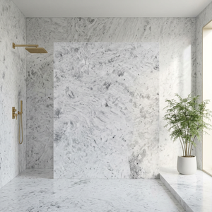 Dalle de marbre blanc Picasso VARDHMAAN, haute qualité, 100% pierre naturelle, durable, design moderne, salon, chambre, aménagement paysager, sol - Product Image 1