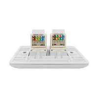 Modul Jack Keystone CAT6 UTP Dual Port untuk Panel Dinding 86*86mm Konektor RJ45 Putih Diman