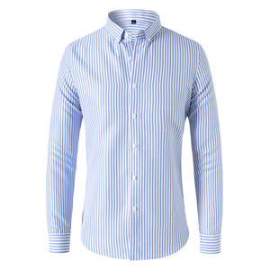 <span class=keywords><strong>Abrigo</strong></span> ajustado informal de camisa a rayas de manga larga para <span class=keywords><strong>hombre</strong></span> barato de gran oferta. - Product Image 6