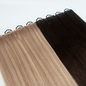 Nouvelles extensions de cheveux humains Remy russes vierges, double tirage, trame papillon invisible injectée sans couture, trame jumelle perforée - Product Image 5
