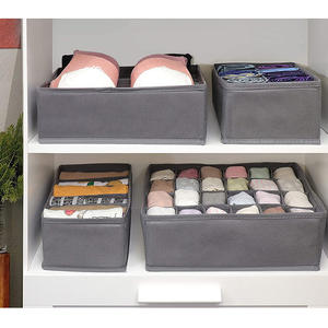 Boîte de rangement pour chaussettes, sous-vêtements, soutien-gorge, <span class=keywords><strong>tiroir</strong></span>, armoire, vêtements, séparateur pliable en <span class=keywords><strong>tissu</strong></span> non tissé pour cravates - Product Image 5