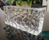 En vente cloison de verre côté Transparent cristal de glace angle droit carreaux de verre brique de verre pour bureau