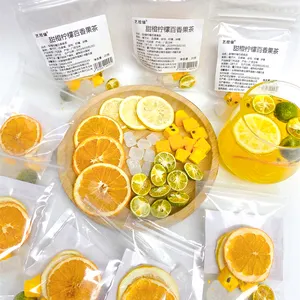 Private label detox tè di frutta cinese miscela secca tè di frutta fresca arancia limone passione kumquat frutta combinazione di tè