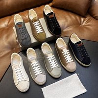 Chaussures de sport en daim pour hommes, design contrasté, semelle en caoutchouc antidérapante, luxe