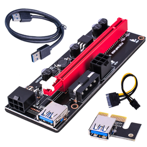 Cáp USB 3.0 4 Tụ Điện Rắn PCIE Riser <span class=keywords><strong>1X</strong></span> Đến <span class=keywords><strong>16X</strong></span> Đồ Họa Mở Rộng Cho GPU Thẻ Chuyển Đổi Riser Hỗ Trợ KHAI THÁC MỎ - Product Image 1