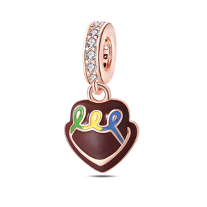 Abalorios <span class=keywords><strong>de</strong></span> Cobre Plateado en Forma <span class=keywords><strong>de</strong></span> Café, Caramelo y Pastel, Modernos y Unisex, para Hacer Joyas, Collares y Pulseras - Product Image 5