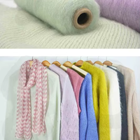 Fil à tricoter 36% Soie 28% Super Kid Mohair 28% Laine 8% Lux Chenille Teintée Filé à la main pour le tricot et le tissage textile