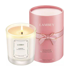 Lambey wholesale candle set with pink&blue gift box soy wax Scented Candle In glass jar