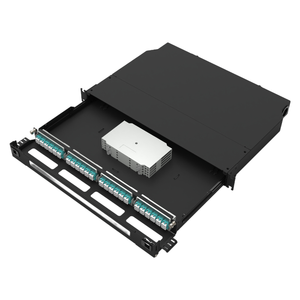 Panel de conexión de adaptador de 24 puertos certificado ISO/<span class=keywords><strong>ICE</strong></span> 11801 Panel de montaje en bastidor de <span class=keywords><strong>fibra</strong></span> óptica deslizante multifuncional de red 5G 1U - Product Image 1