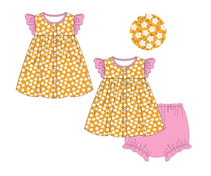 Alta calidad bebé niña niños hermanos conjuntos de verano niño niña vestido de flores volantes pantalones cortos partido niño Top pantalones cortos conjuntos de ropa - Product Image 5